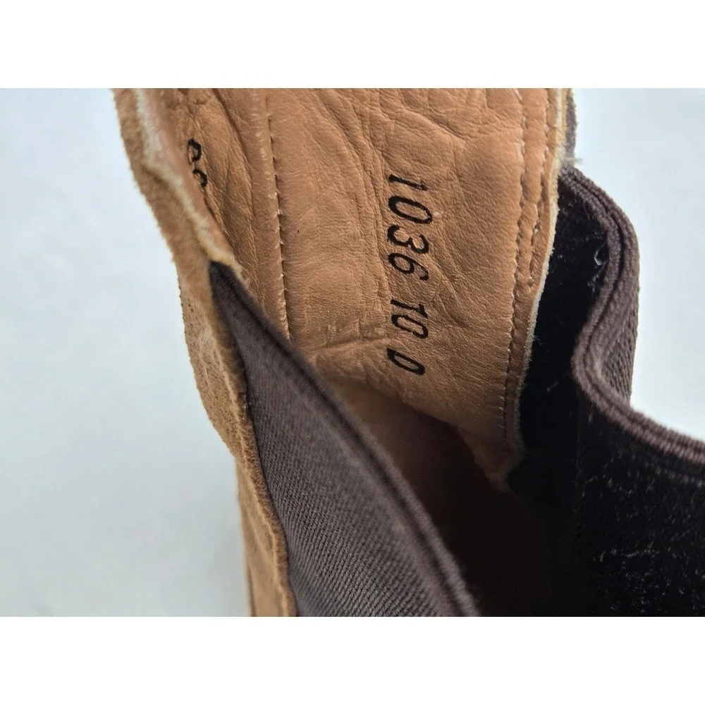 Vintage Tecovas The Chance Mens Sand Suede Chelsea Boots 10D Handmade Mexico